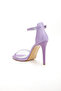 Women's Pointed Heel Platform Evening Dress Lilac Satin Shoes - 5