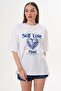 Women's Print Detailed Crew Neck Oversize T-Shirt 260258 - - 3