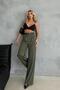 Women's Pleated Palazzo Pants Imported DoubleFace Fabric High-Quality Product High-Waisted Belted