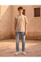 Senior Boys Beige Printed T-Shirt