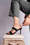 Women's Double Strap Buckle High Heel Slippers – 9 cm Thin Heel Stylish and Elegant Design - 2