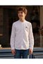 Senior Boys White Mandarin Collar Shirt With Metal Badge