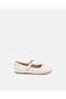 Senior Girls White Textured Ballerinas