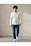 Men’s White Striped Long Sleeve Linen Blend Shirt - 4