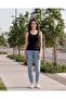 Women Black Rib Tank Top - 2
