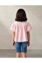 Girls Pale Pink Puff Sleeve Lace Collar Blouse - 5