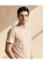 Men Beige Basic Solid T-Shirt - 4