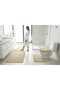 Bathroom Mat 4-Piece Shaggy Mat Set Putra Pink Large Size 60X100 Non-Slip Base