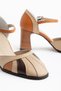 Women's Beige Genuine Leather Classic Heeled Shoes - 3