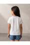 Girls White Varsity Printed Scuba T-Shirt - 5