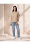 Women Brown Short Sleeve V-Neck T-Shirt - 2