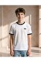 Senior Boys White Stretch Ringer T-Shirt