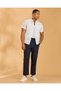 Men Navy Plain Pull-On Pants - 5