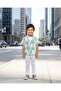 Boys Blue And White Palm Printed Shirt With T-Shirt 2 Piece - 5