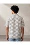 Men White Allover Print Short Sleeve Shirt - 3