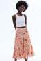 Pleated viscose skirt