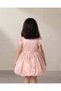 Girls Pale Pink Textured Dress with Balloon Hem - 3
