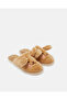 Women Brown Fluffy Big Ear Open Toe Slippers - 2