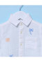 Infant Boys White Palm Embroidered Shirt - 2