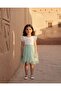 Girls White And Mint Twofer Ruffle Dress