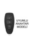غطاء مفتاح جلدي متوافق مع Ford Fiesta Kuga Focus C-max بدون مفتاح وسلسلة مفاتيح شبكية - 3