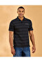 Men Black Jacquard Polo Shirt