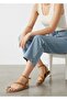 Nova Gold Ring Detailed Women's Mustard Flip-Flop Sandals - Soft Flat Sole for Daily Comfort - 4