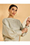Women's Mint Satin Boatneck Long Sleeve Blouse - 4