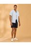 Men Blue Dobby Resort Shirt - 2