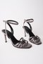 Women's Cross-Strapped 9 cm Thin Heeled Sandals – Stylish Design with Ankle Buckle