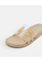 Women Beige Vinyl Slides - 3