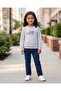 Girls Grey Placement Print Fleece Sweatshirt - 2
