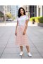 Women Pink Textured Lace Midi Skirt - 2