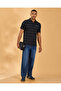 Men Black Jacquard Polo Shirt - 5