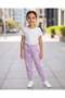 Girls Lilac Placement Print Cut & Sew Scuba Track Pants - 2