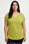 Women's Plus Size Green Blouse with Stones on the Shoulders