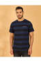Men Black/Navy Printed T-Shirt