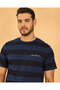 Men Black/Navy Printed T-Shirt - 4
