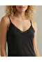Women Black Strappy Chemise With Lace - 3