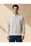 Men Ecru AOP Collar Front Zip Raglan Sweatshirt - 2