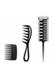 3-Piece Professional Barber and Hairdresser Comb Set Wide Tooth and Textured Styling