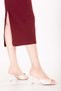 Women's Thin Heeled Elegant Buckle Evening Dress Slippers Mad.604 Beige Patent Leather - 5
