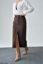 Women's Front Slit Midi Length Skirt - 3