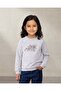 Girls Grey Placement Print Fleece Sweatshirt - 6