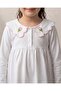 Girls White Embroidered Collar Jersey Top - 5