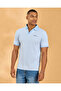 Men Blue Plain Classic Polo Shirt
