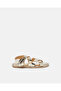 Girls Gold Cross Backstrap Sandals