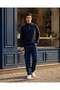 Men Navy Front Zip Sweatshirt - 2