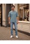 Men Blue Jacquard T-Shirt - 5