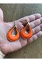Orange Color Acrylic Metal Alloy Style Earrings - 3
